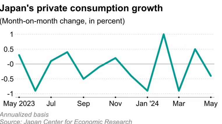 Japan's private consumption growth