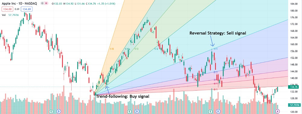 Gann Fan Trade Example