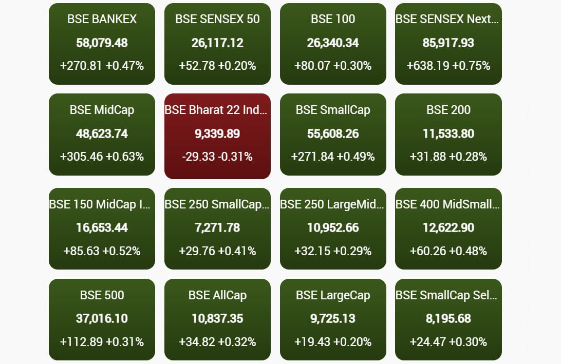 Indian stock market indices