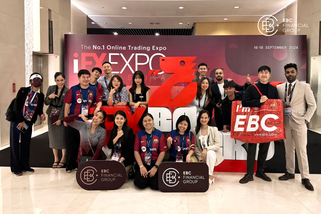 EBC Financial Group team photo at iFX Expo Asia 2024 in Bangkok