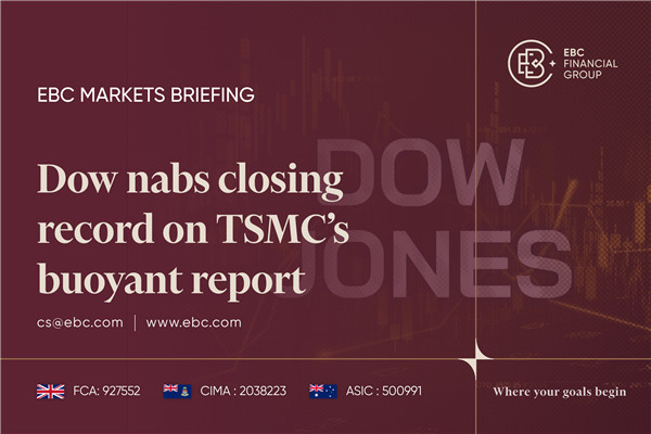 El Dow Jones cierra con un récord tras el positivo informe de TSMC