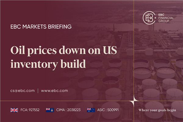 Oil prices down on US inventory build