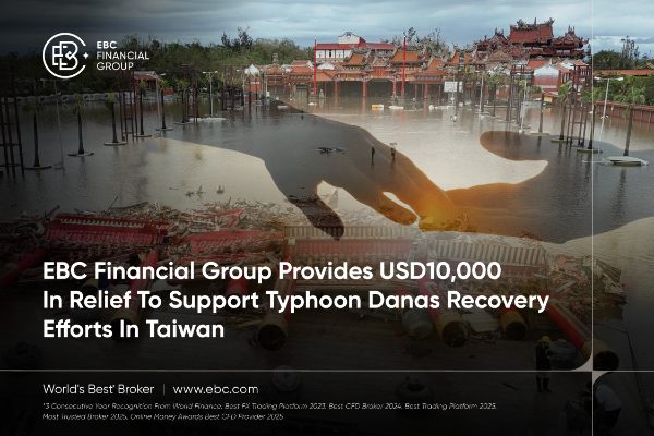 EBC Financial Group proporciona USD 10.000 en ayuda para apoyar la recuperación del tifón Danas en Taiwán.